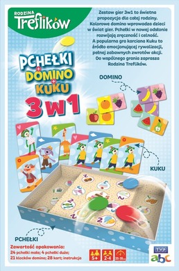 GRA RODZINNA 3W1 BIERKI DOMINO PCHEŁKI TREFL - obrazek 2