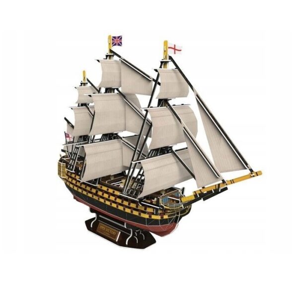 puzzle przestrzenne 3d statek HMS Victory, puzzle 3D dla dziecka, puzzle do tworzenia trójwymiarowych obrazów, zestaw kreatywny dla 9 latka, pomysł na prezent dla chłopca na 9 urodziny, ststek, statek z puzzli przestrzennych