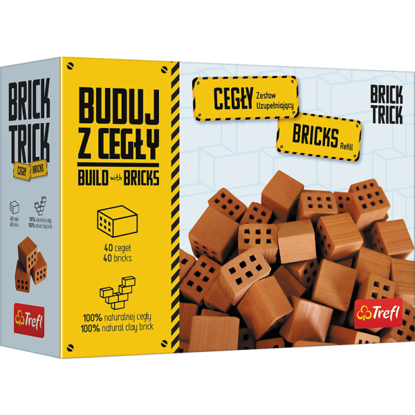Brick Trick Buduj z cegły 40 połówek cegieł 61035, mały konstruktor, zabawki nino Bochnia, co kupić dziecku na 7 urodziny, zestawy do budowania z prawdziwych cegieł