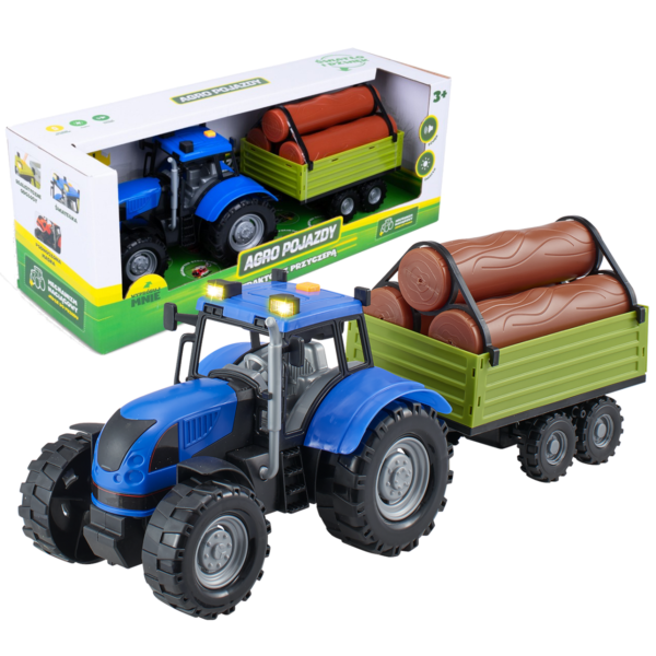 dumel discovery agro pojazdy traktor z przyczepa ht71011, zielony traktor z dźwiękiem, niebieski traktor z drzewem, czerwony traktor z przyczepą i dźwiękiem, zabawkowy traktor, traktor zabawki Nino Bochnia