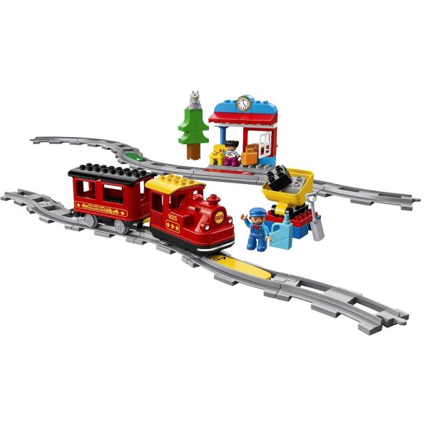 Klocki Lego Duplo 10874 Pociąg parowy, zabawki Nino Bochnia, pomysł na prezent na 2 latka, pociąg z klocków lego duplo, pociąg na baterie duplo