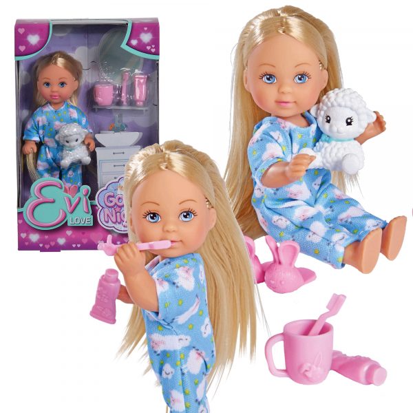 simba evi love lalka evi idzie spać, zabawki Nino Bochnia, co kupoić dziewczynce na 3 latka, mała laleczka córka barbie, lalka z barankiem