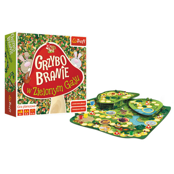 trefl gra grzybobranie w zielonym gaju, gra w zbieranie grzybków, gra z grzybkami, zabawki Nino Bochnia