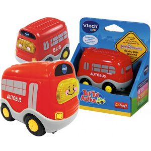 Vtech Tut Tut autka auto autobus 60806, zabawki Nino Bochnia, pomysł na prezent dla maluszka, bezpieczny samochodzik z dźwiękiem dla maluszka