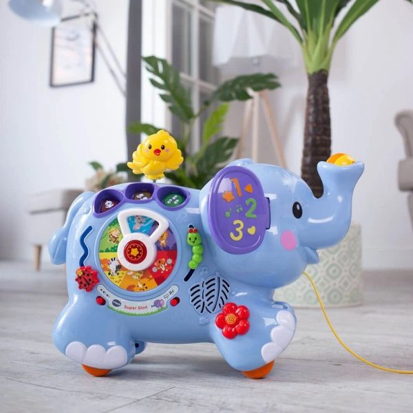 Vtech zabawka edukacyjna do ciągnięcia Super Słoń 60978, zabawki Nino Bochnia, pomysł na prezent dla roczniaka, edukacyjna zabawka sorterek