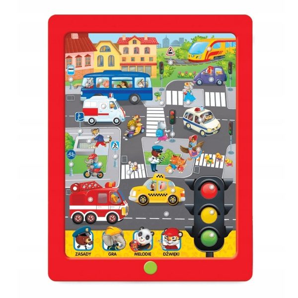 dumel discovery tablet bezpieczeństwo na drodze dd10168, zabawki Nino Bochnia, pomysł na prezent dla 3 latka, tablet dotykowy dla maluszka