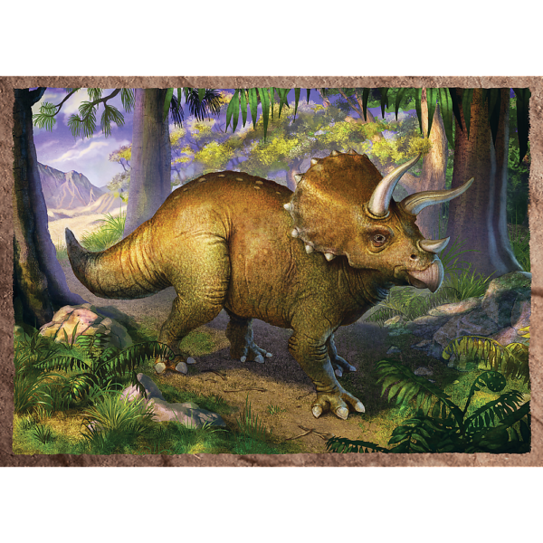 Trefl puzzle 4w1 ciekawe dinozaury 34383, zabawki Nino Bochnia, puzzle z dinozaurami