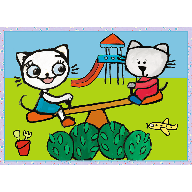 PUZZLE 4W1 KICIA KOCIA DZIEŃ KICI KOCI 34372 - Zabawki Nino - e-Sklep z