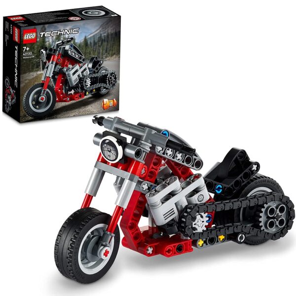 LEGO, LEGO Technic, technic, 42132, motocykl, tanie klocki lego, prezent, prezent na urodziny, prezent dla męża, prezent, kreatywna zabawa, budowanie maszyn, maszyna, motocykl, super zestaw, zestaw klocków, sklep nino