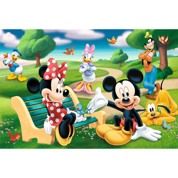 trefl puzzle maxi 24 el myszka minnie myszka miki w gronie przyjaciol 14344, trefl 14344, puzzle dla dziecka od 3 lat, puzzle zabawki Bochnia