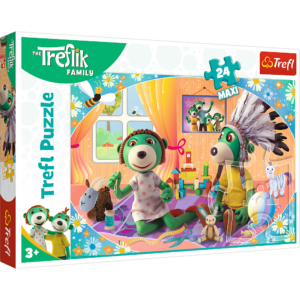 trefl puzzle maxi 24 el rodzina treflików bawmy się razem 14325, trefl puzzle 14325, puzzle dla maluszków