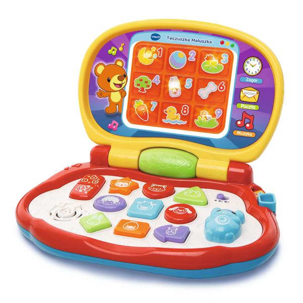 vtech laptop teczuszka maluszka 60676, zabawka edukacyjna dla maluszka, laptop uczy literek cyferek, laptop grający na roczek, pomysł na prezent dla rocznego dziecka pod choinkę, zabawki Nino Bochnia