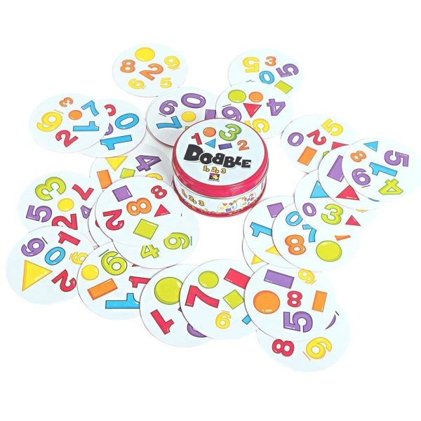 Rebel Gra karciana Dobble 123 dla najmłodszych, zabawki Nino Bochnia, pomysł na prezent dla 6 latka, gra na spostrzegawczość, gra zręcznościowa dla dzieci