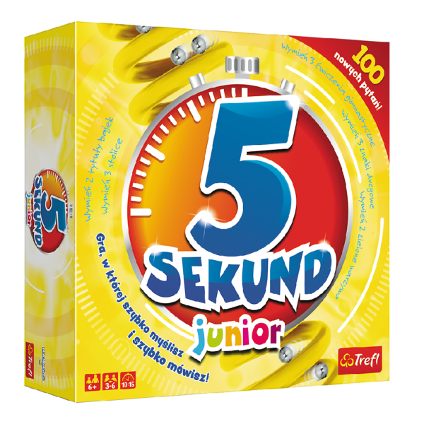 trefl gra 5 sekund junior 01779, zabawki Nino Bochnia, gra dla 6 latka, quiz dla dziecka 6 letniego