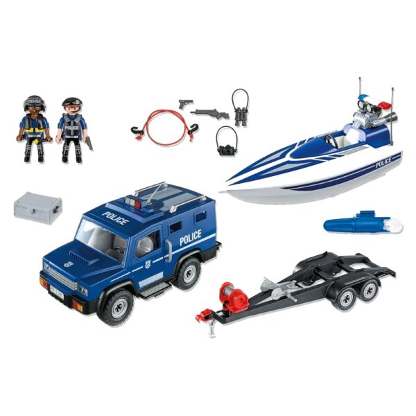 klocki playmobil, samochód z motorówką, pomysł na prezent dla chłopca 5 letniego