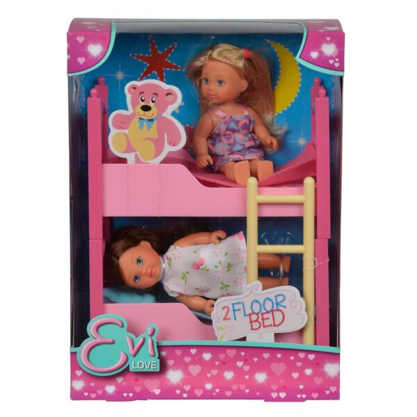 mała lalka dla dziewczynki, mini laleczki, lalka z łóżkiem pietrowym, prezent dla dziewczynki na 3 latka