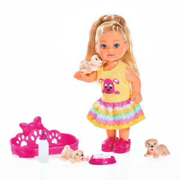 mała lalka dla dziewczynki, mini laleczka, lalka ze zwierzątkiem, lalka z pieskami, prezent dla dziewczynki na 3 latka