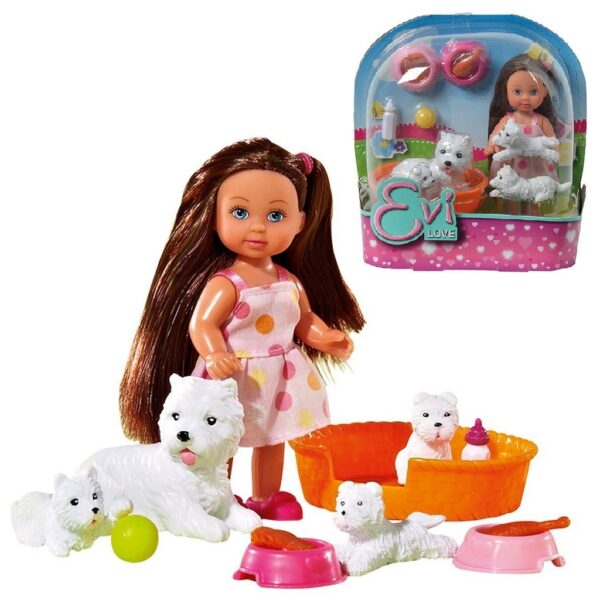 mała lalka dla dziewczynki, mini laleczka, lalka ze zwierzątkiem, lalka z pieskami, lalka z kotkami , prezent dla dziewczynki na 3 latka