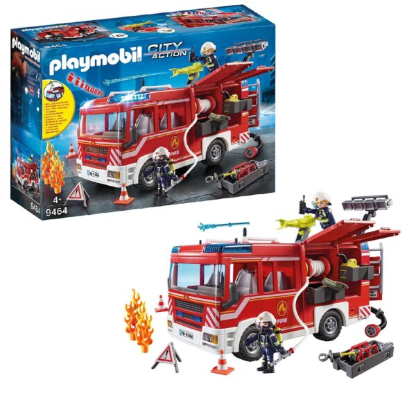 klocki playmobil, straż pożarna ze światłem i dźwiekiem, fajny prezent dla miłośnika straży pożarnej