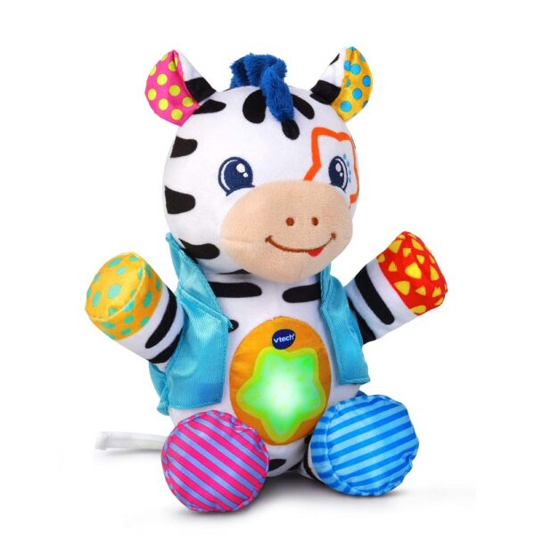 Vtech przebojowa zebra 61238 interaktywna maskotka, pluszak grający dla maluczka, interaktywny edukacyjny pluszak, przytulanka, zabawki Nino Bochnia,