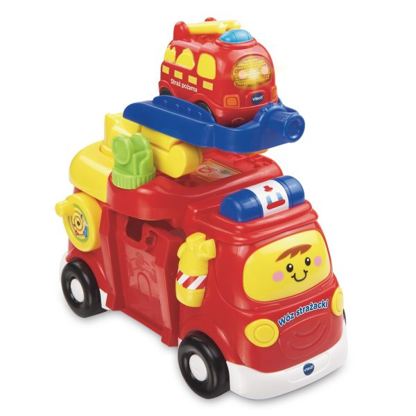 Vtech tut tut autka zestaw duży wóz strażacki + autko straż pożarna 60810, zabawki Nino Bochnia, pomysł na prezent dla 3 latka, tut tut autka zestawy interaktywne grające