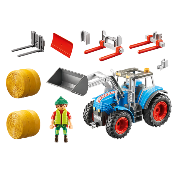 klocki Playmobil, traktor z ładowarką bali, klocki Playmobil