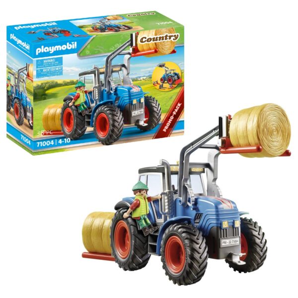 klocki Playmobil, traktor z ładowarką bali, klocki Playmobil