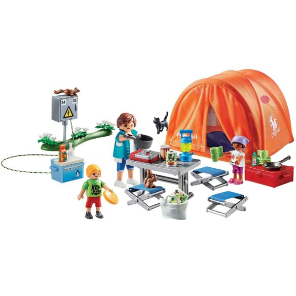 klocki playmobil, zestaw prezentowy dla dziecka na 4 lat, zabawka biwak, kemping