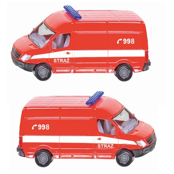 siku 0808 van straż pożarna, zabawki Nino Bochnia, metalowy samochód strażacki, wóz strażacki, straż pożarna metalowa