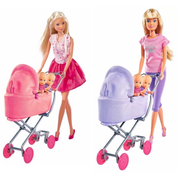 simba steffi love Lalka steffi z głębokim wózkiem z dziećmi, zabawki Nino Bochnia, lalka barbie z wózkiem i dziećmi, pomysł na prezent dla 6 latki
