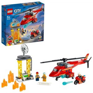 Klocki lego City 60281 Strażacki helikopter ratunkowy, zabawki Nino Bochnia, pomysł na prezent dla 5 latka, helikopter straży pożarnej z klocków lego, lego 60281