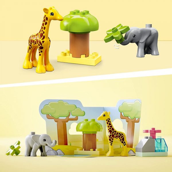 Klocki lego Duplo 10971 Dzikie zwierzęta Afryki, zabawki Nino Bochnia, pomysł na prezent dla 2 latka, lego duplo zwierzątka, lego duplo 10971