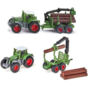 Siku 1645 traktor z leśną przyczepą, zabawki Nino Bochnia, pomysł na prezent dla 4 latka, traktor metalowo plastikowy traktor resorak
