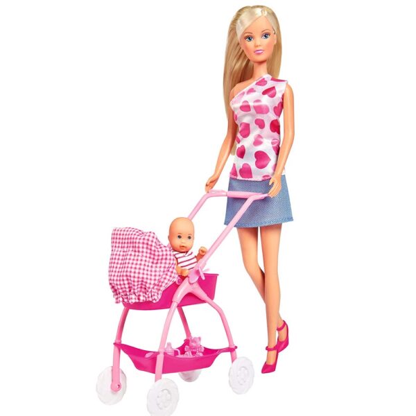Simba Steffi Love Lalka Steffi mama z niemowlakiem, lalka Barbie z dzieckiem, lalka barbie pokój z wózkiem, zabawki Nino Bochnia