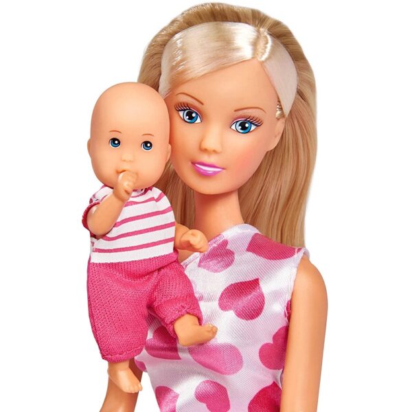 Simba Steffi Love Lalka Steffi mama z niemowlakiem, lalka Barbie z dzieckiem, lalka barbie pokój z wózkiem, zabawki Nino Bochnia
