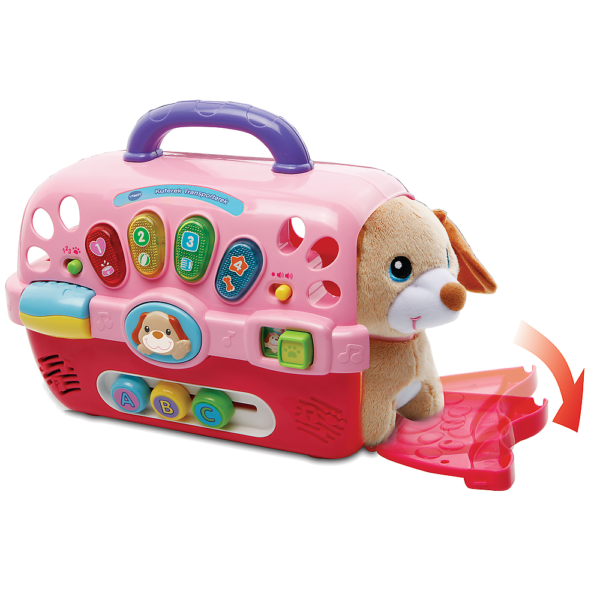 Vtech kuferek transporterek z pieskiem 61428, interaktywny kuferek z pieskiem, fajna zabawka dla dziewczynki na 2 lata, pomysł na prezent pod choinkę dla rocznej dziewczynki, zabawki Nino Bochnia