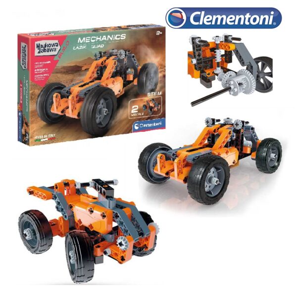 clementoni laboratorium mechaniki łazik i quad 60954, klocki podobne do lego technik, zabawki Nino Bochnia