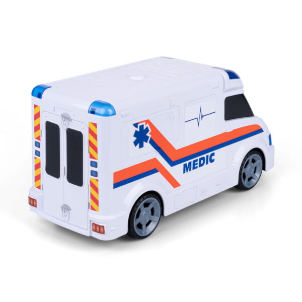dumel discovery Flota miejska ambulans karetka pogotowia światło dźwięk ht66981, flota miejsk karetka pogotowia z światłem i dźwiękiem, zabawka ambulans, autko karetka pogotowia z dźwiękiem