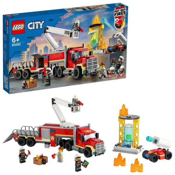 klocki lego City 60282 Strażacka jednostka dowodzenia, zabawki nino Bochnia, pomysł na prezent dla 6 latka, lego city straż pożarna, wóż strażacki z lego, lego 60282