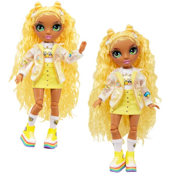 lalka rainbow high, junior high sunny madison junior high, żółta lalka z Rainbow high, prezent dla dziewczynki na 6 urodziny