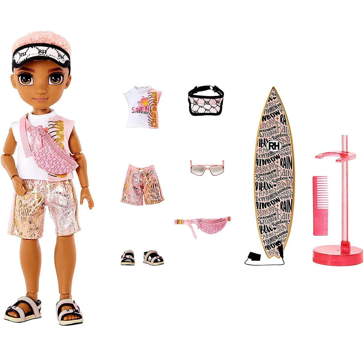 lalka rainbow high, modna lalka, finn rosato,rainbow pacific coast, lalka rainbow chłopiec, prezent dla dziewczynki na 8 urodziny