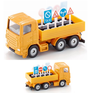 siku 1322 ciężarówka służby drogowej, zabawki Nino Bochnia, metalowa ciężarówka ze znakami drogowymi,