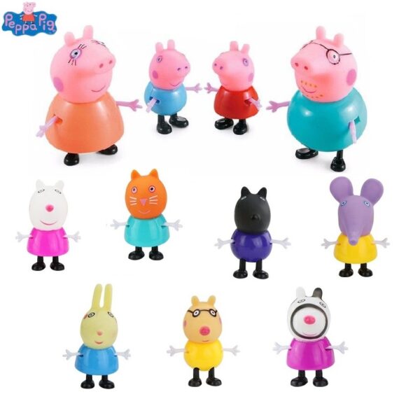 świnka peppa i jej rodzinka, zestaw 11 figurek, figurki świnka Peppa, świnka Peppa i jej rodzinka