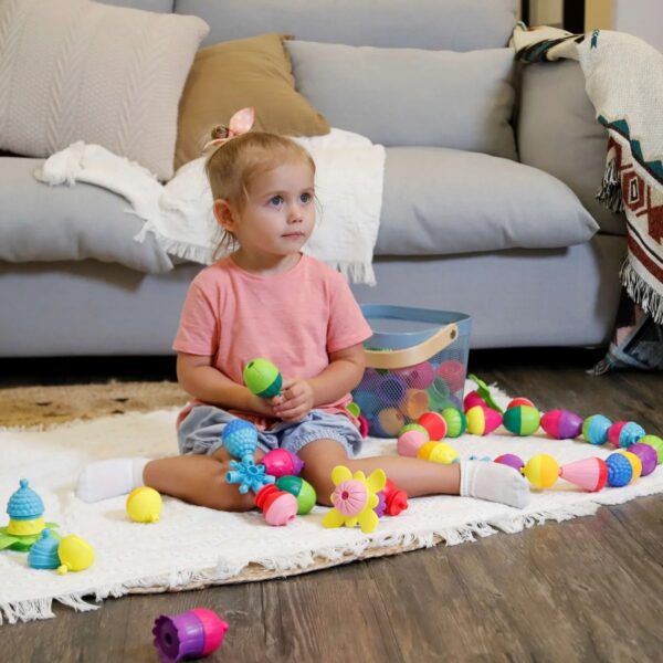 zabawki sensoryczkn, kulko klocki, metoda montessori, klocki sensoryczne dla maluszka, lalaboom
