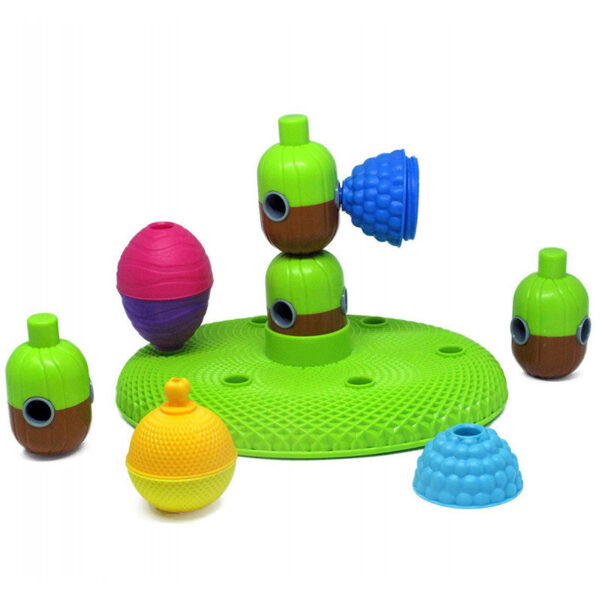 zabawki sensoryczne, kulko klocki, metoda montessori, klocki sensoryczne dla maluszka, lalaboom, wyspa kreatywności z kulko-klockami