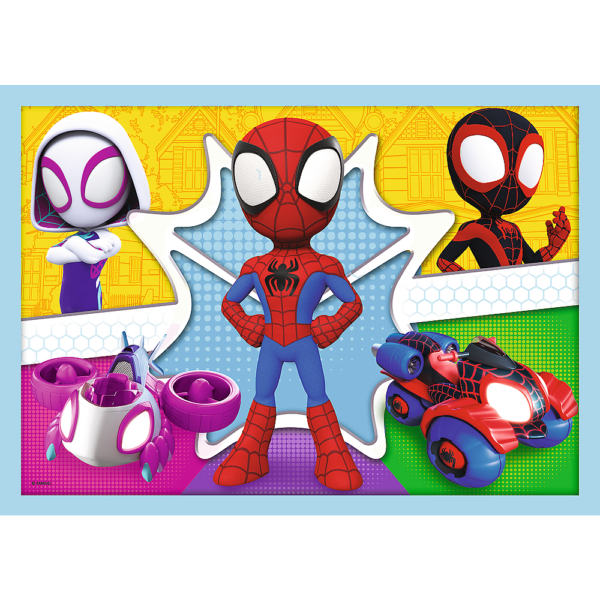 trefl puzzle 4w1, puzzle dla chłopca 3 letniego, puzzle ze spidermanem , puzzle dla 3 latka, puzzle spiderman 4w1
