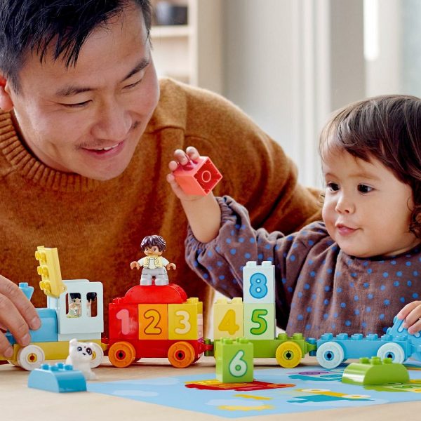 Klocki lego Duplo 10954 Pociąg z cyferkami nauka liczenia, zabawki Nino Bochnia, pomysł na prezent dla roczniaka, co kupić dziecku na 18 miesięcy, kreatywna zabawa dla maluszka z cyferkami