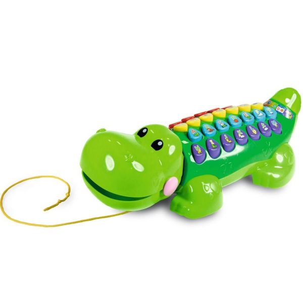 Vtech Literkowy krokodyl aligator edukator 60620, zabawki Nino Bochnia, pomysł na prezent dla maluszka, edukacyjna zabawka ucząca literek i alfabetu, zabawka do ciągnięcia
