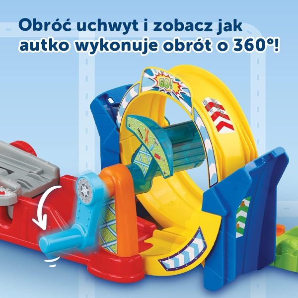 Vtech tut tut autka diabelska pętla 360 - 61429, zabawki Nino Bochnia, pomysł na prezent dla 3 latka, zestaw torów z grającym samochodzikiem
