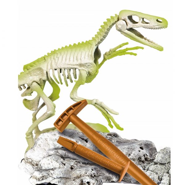 clementoni naukowa zabawa skamieniałości wykopaliska welociraptor, zabawki Nino Bochnia, pomysł na prezent dla 8 latka, wykopaliska, szczątko dinozaura, kosci dinozaura, skamieniałości dinozaura